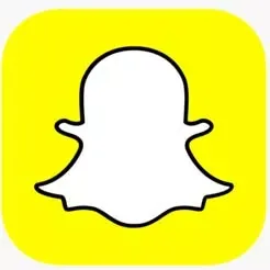Snapchat-Logo – weißer Geist auf Gelb